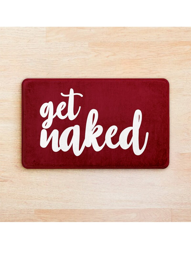 RIZARIES Supersoft Burgundy Get Nak Door Mat, Non-slip Washable, 50 x 80cm  - Image 2
