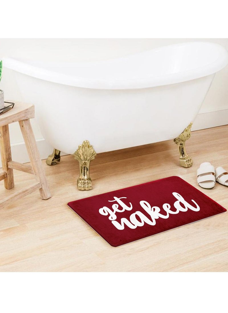 RIZARIES Supersoft Burgundy Get Nak Door Mat, Non-slip Washable, 50 x 80cm  - Image 3