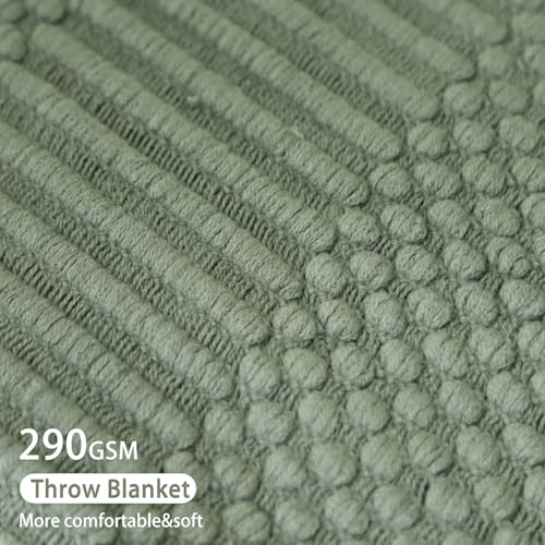 Blagic Knitted Throw Blanket for Couch, Bed and Sofa. Super Soft Blanket with Tassels, Sage Green Throw Blanket, 50 x 60 Inches Lightweight & Cosy Home Decor - Image 3