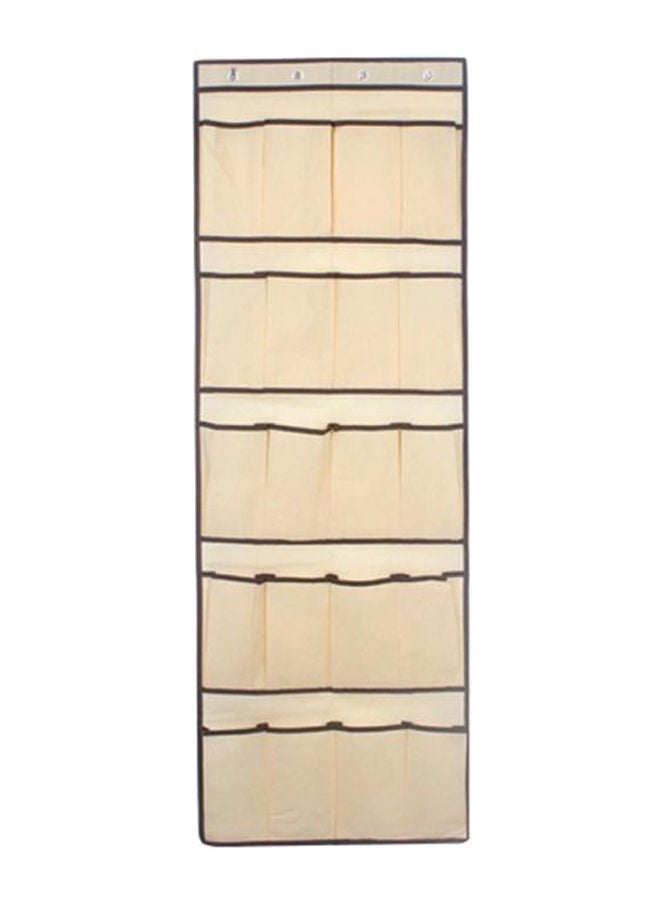 NIBEMINENT Wall Hanging Shoe Storage Bag Beige 125 x 45centimeter  - Image 1
