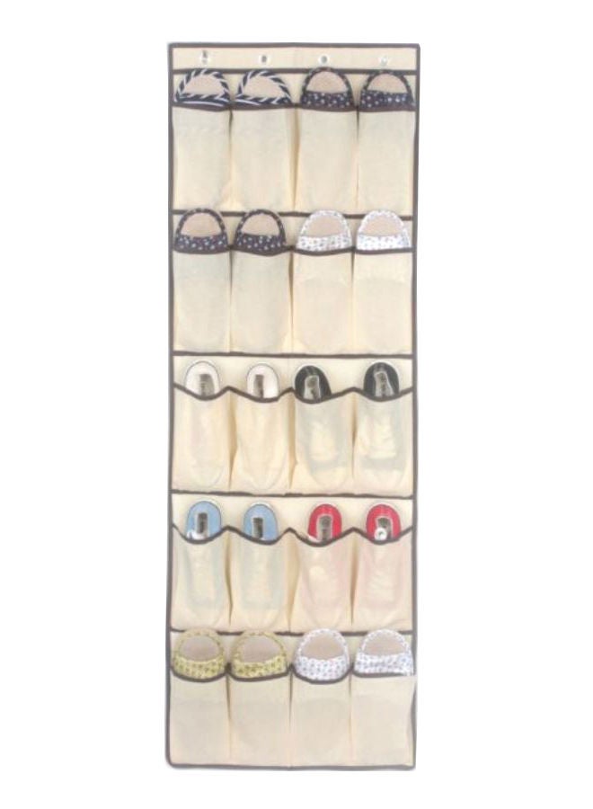 NIBEMINENT Wall Hanging Shoe Storage Bag Beige 125 x 45centimeter  - Image 2