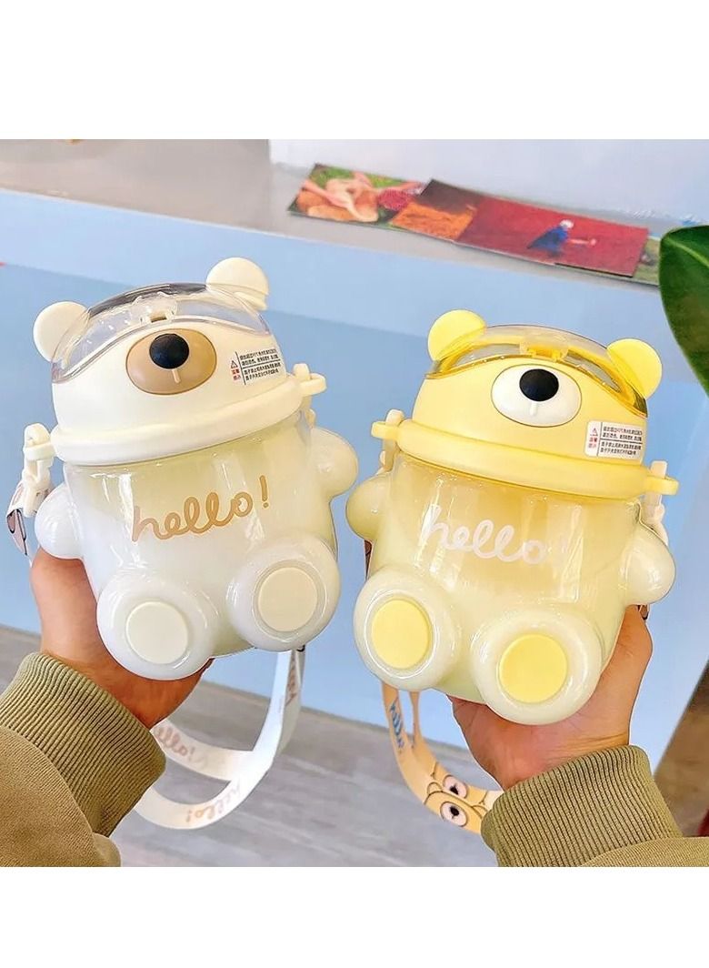 Cute Cartoon Bear Plastic Water Bottle BPA Free Portable Sports Bottle for Kids  - Image 2