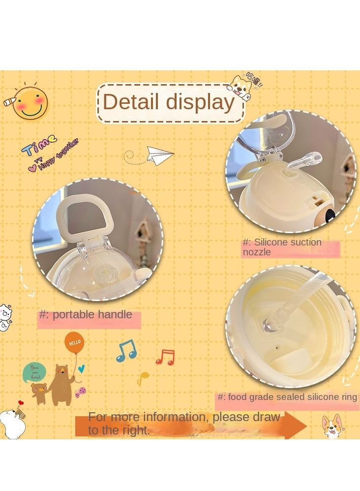 Cute Cartoon Bear Plastic Water Bottle BPA Free Portable Sports Bottle for Kids  - Image 5