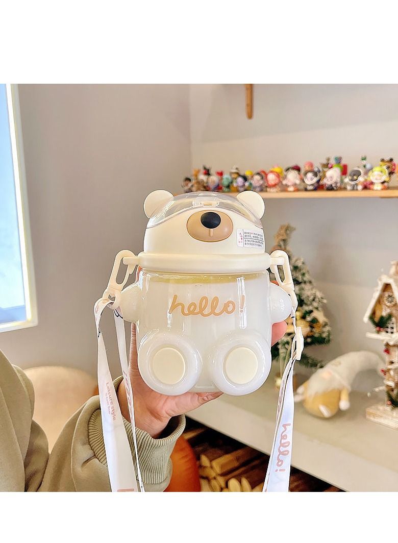 Cute Cartoon Bear Plastic Water Bottle BPA Free Portable Sports Bottle for Kids  - Image 3