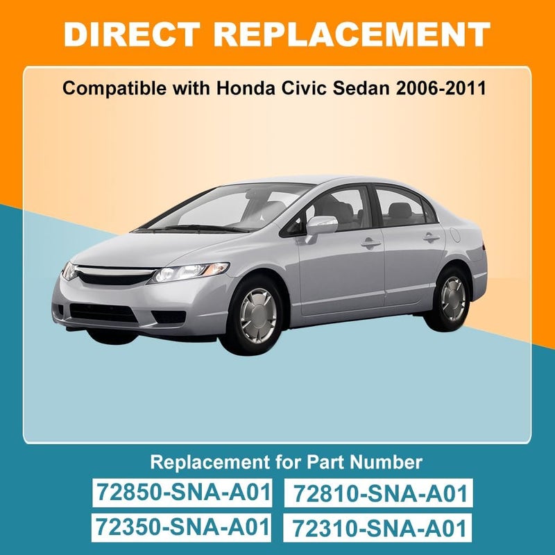 JDMON شريط ختم تجميل الأبواب JDMON 4 قطع لسيارة هوندا سيفيك سيدان 2006-2011 - Image 2