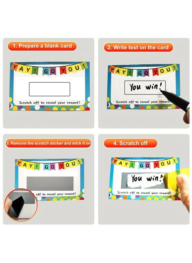 HY DIY Scratch Off Greeting Cards for Teachers,Win Cards Blank Certificate Gift Cards Customer Appreciation 50 Cards and Stickers Included - Image 4