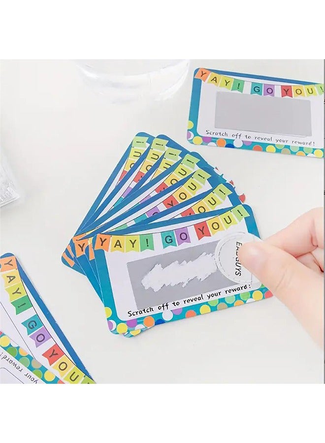 HY DIY Scratch Off Greeting Cards for Teachers,Win Cards Blank Certificate Gift Cards Customer Appreciation 50 Cards and Stickers Included - Image 5