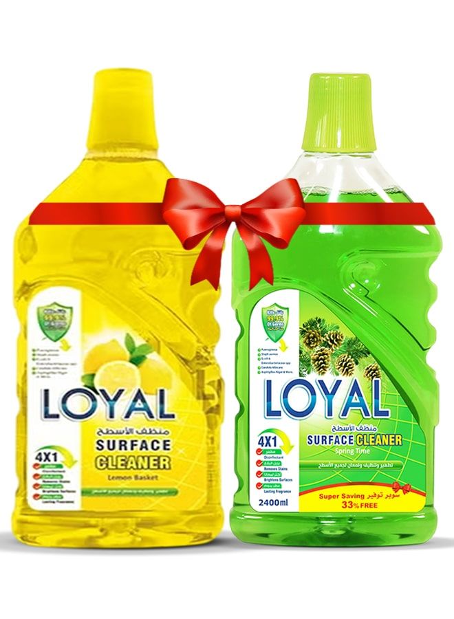 لويال منظف ​​أسطح (عبوتان × ٢٤٠٠ مل) برائحة الربيع والليمون والليمون الأخضر