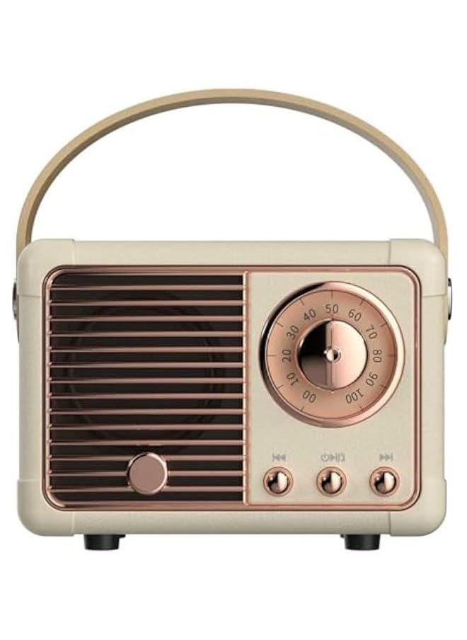 HOOKOR Retro Bluetooth Speaker, Small Wireless Bluetooth Speaker, Vintage Decor Cute Old Fashion Style for Kitchen Desk Bedroom Office Outdoor Accessories for Android/iOS Devices (White)  - Image 1