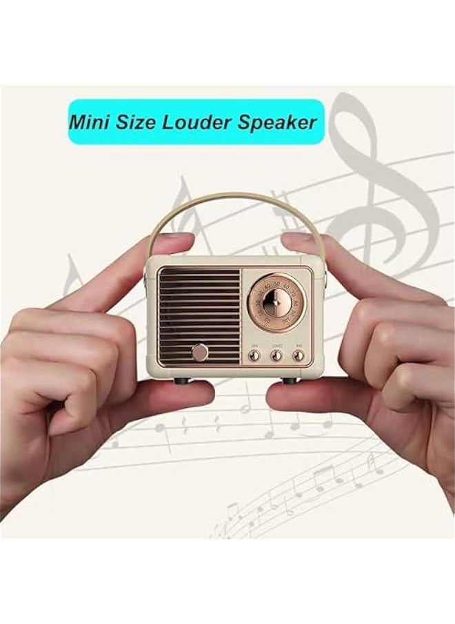 HOOKOR Retro Bluetooth Speaker, Small Wireless Bluetooth Speaker, Vintage Decor Cute Old Fashion Style for Kitchen Desk Bedroom Office Outdoor Accessories for Android/iOS Devices (White)  - Image 2
