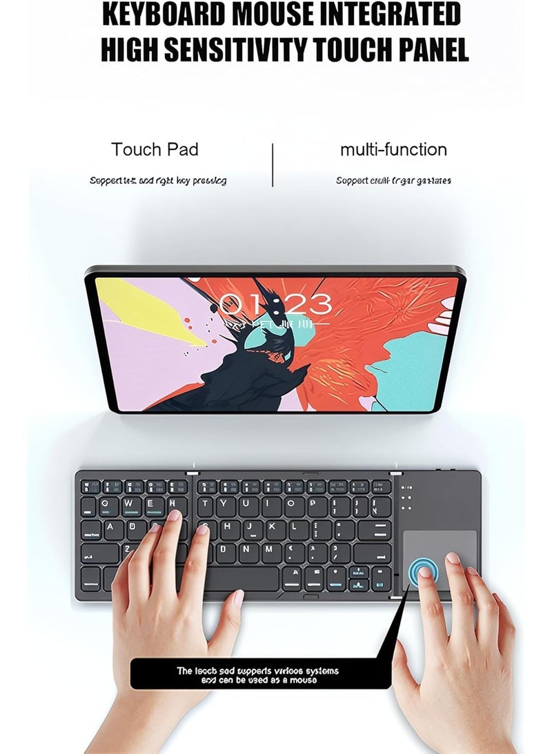 Sparklepals Mini Foldable Keyboard With Touchpad Compatible with Bluetooth 3.0 Wireless Foldable Keyboard For All Devices - Image 2
