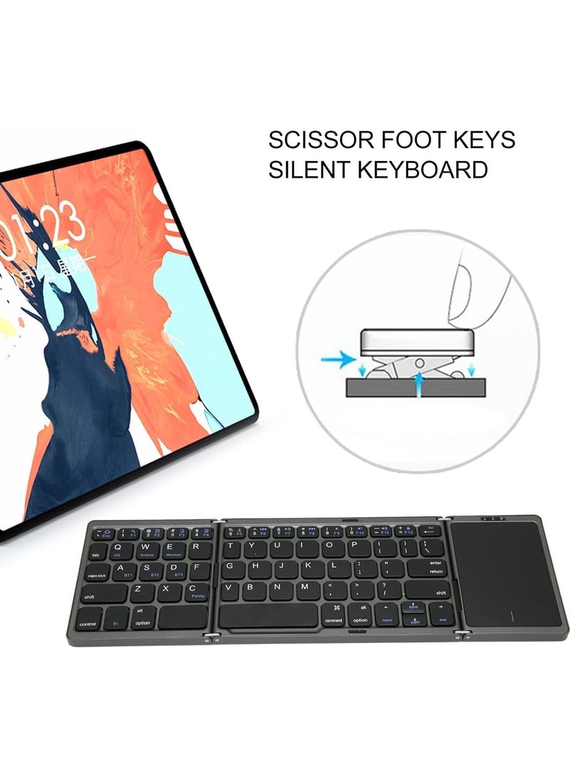 Sparklepals Mini Foldable Keyboard With Touchpad Compatible with Bluetooth 3.0 Wireless Foldable Keyboard For All Devices - Image 5