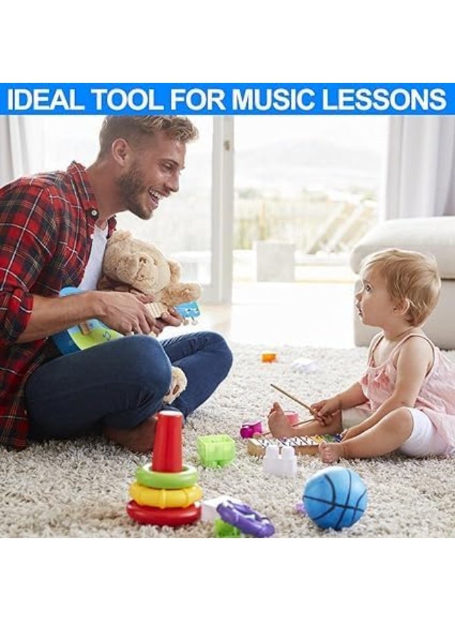 Megarya Colourful Xylophone, 15 Tones Rainbow Button Glockenspiel with 2 Beaters, Wooden Musical Instrument, Multicoloured - Image 4