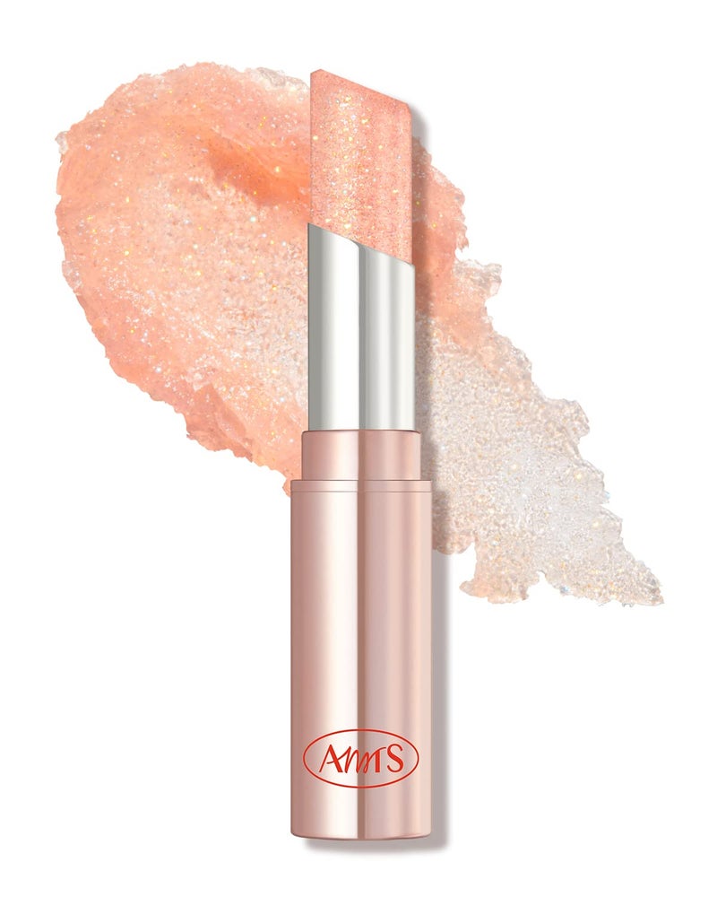 AMTS Tinted Lip Balm Crystal Lights Hydrating Glitter Lipstick Pearl Shimmering Daily Lip Makeup for dry cracked chapped lips korean beauty Moisture Lip Tint