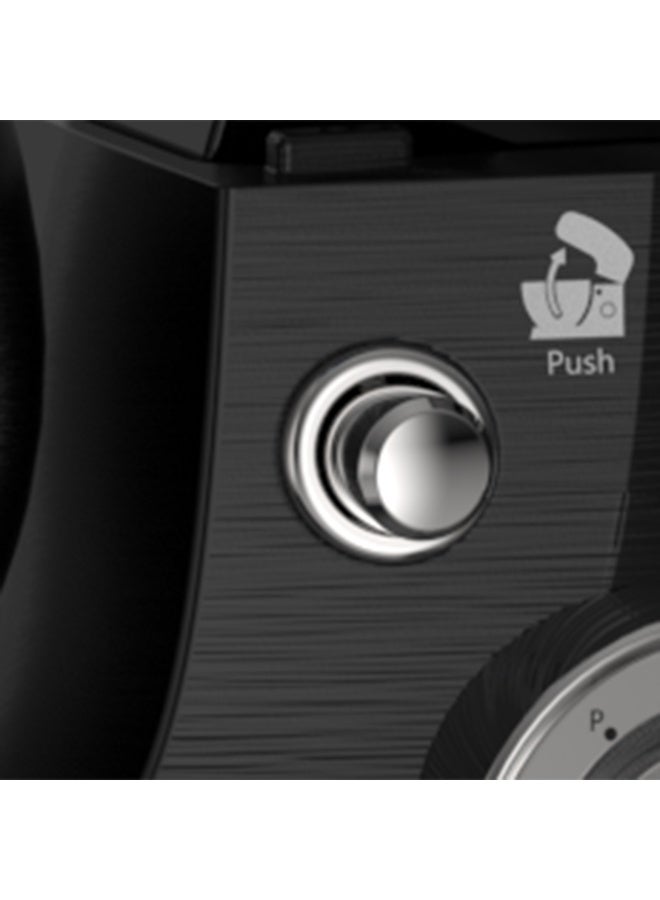 Winning Star Food Processor, 5L Capacity, Mixer, Meat Grinder, Blender, Pouring Shield, 6 Speeds with Pulse, 2000W, Black Silver, ST-5305 - Image 2