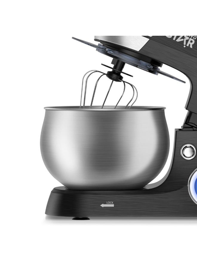 Winning Star Food Processor, 5L Capacity, Mixer, Meat Grinder, Blender, Pouring Shield, 6 Speeds with Pulse, 2000W, Black Silver, ST-5305 - Image 5