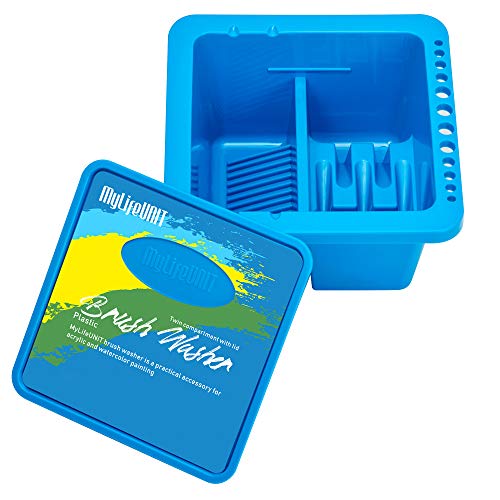 MyLifeUNIT Paint Brush Cleaner, Paint Brush Holder and Organizers for Acrylic, Watercolor, and Water-Based Paints (Blue) - Image 2