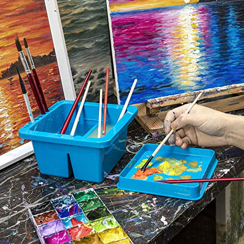 MyLifeUNIT Paint Brush Cleaner, Paint Brush Holder and Organizers for Acrylic, Watercolor, and Water-Based Paints (Blue) - Image 5