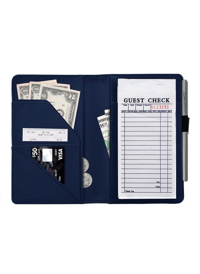 menesia Menesia Server Book for Waitress, Waiter Serving Book Checkbook Wallet, Waitress Accessories, Guest Checks Books Holder Organizer(Blue Feather)  - Image 4