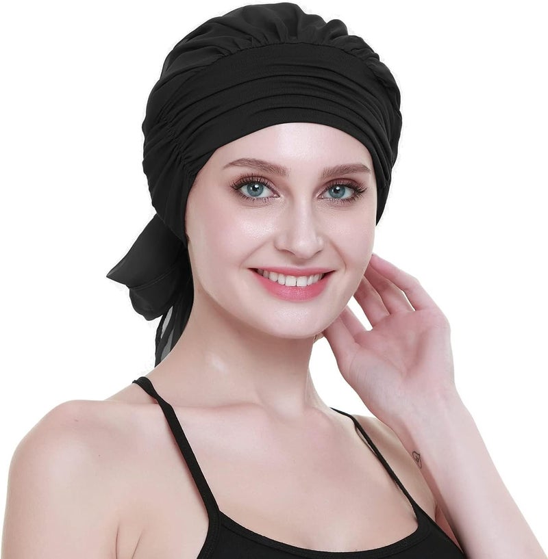 FocusCare Chemo Headwear Turbans for Women Long Hair Head Scarf Headwraps Cancer Hats - Image 3