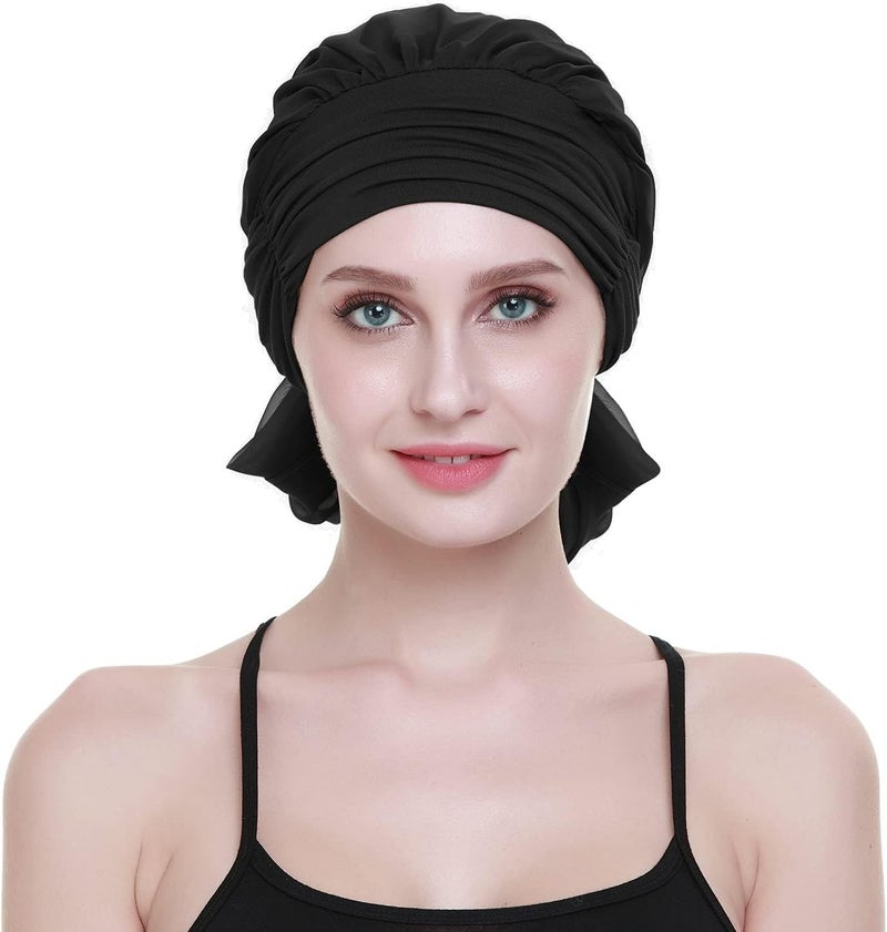 FocusCare Chemo Headwear Turbans for Women Long Hair Head Scarf Headwraps Cancer Hats - Image 2