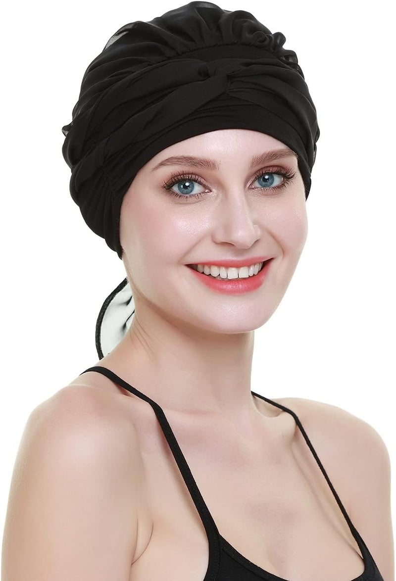 FocusCare Chemo Headwear Turbans for Women Long Hair Head Scarf Headwraps Cancer Hats - Image 5