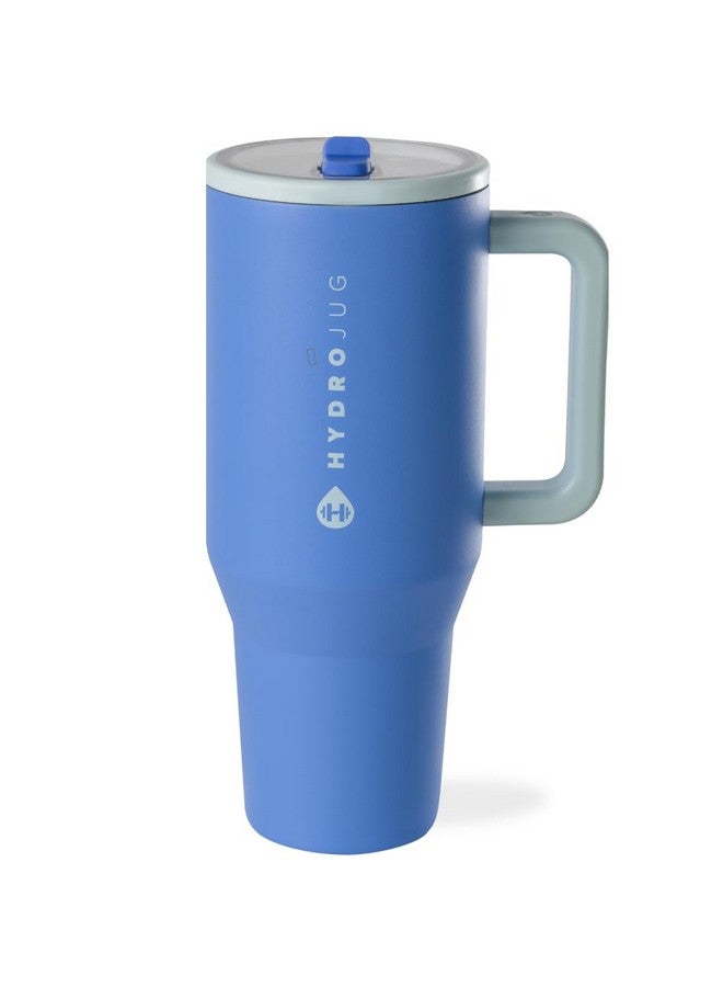 HydroJug HydroJug Traveler - 40 oz Water Bottle with Handle & Flip Straw - Fits in Cup Holder, Leak Resistant Tumbler-Reusable Insulated Stainless Steel & Rubber Base - Gifts for Women & Men, Riptide - Image 1