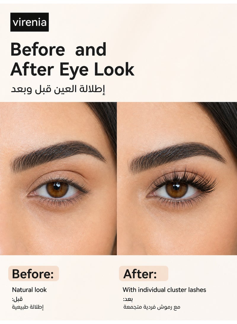 100 قطعة من مجموعة عناقيد الرموش ذاتية اللصق – تجعيد D، مسبقة اللصق – رموش صناعية DIY مع ملقط للمبتدئين – مجموعة تمديد رموش بدون غراء – 10-16 مم – بدون غراء، بدون مزيل، بدون بقايا - Image 5
