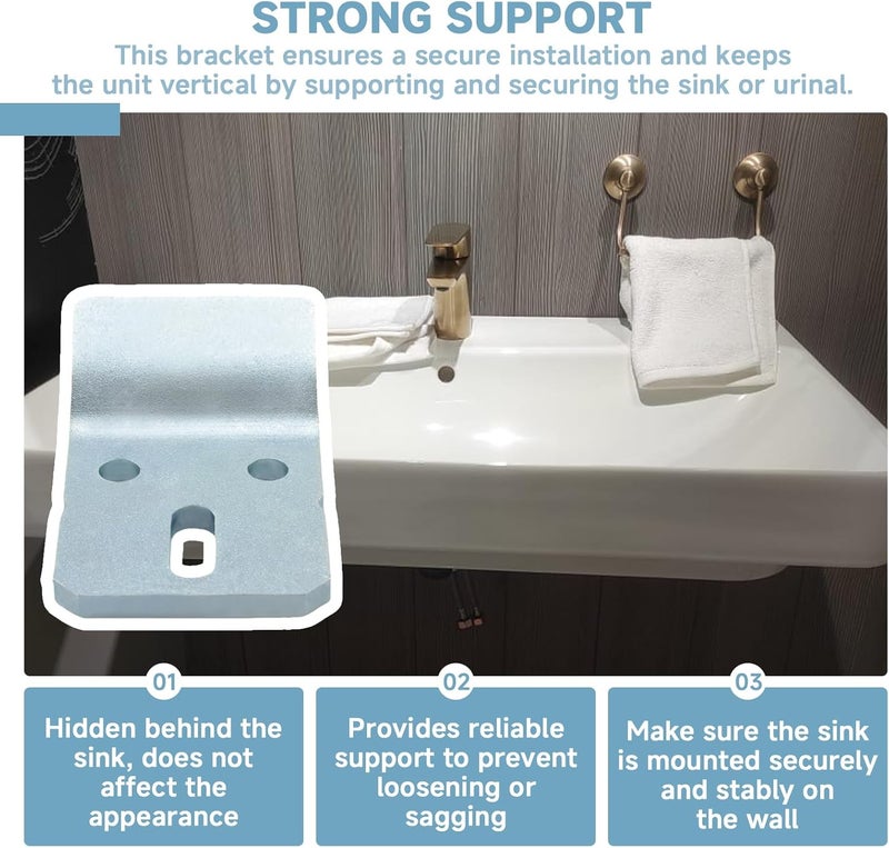 MUGLFPT (2-Pack) 1224196 Parts Hook Kit Suitable for Kohler Brand Wall-Mounted Sinks, Urinals, Basins, etc. - Wall-Mounted Sink Hook Bracket, Wall-Mounted Pedestal Sink Bracket - Image 5