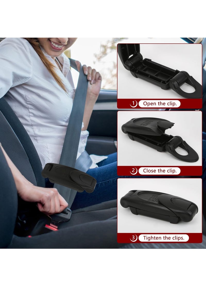 SOLARAE Car Seat Belt Clips, 6 Pack Car Safety Belt Buckle Covers, Universal Comfort Shoulder Neck Protector Strap Positioner Lock Clips for Adults Kids Pregnant Women - Image 3