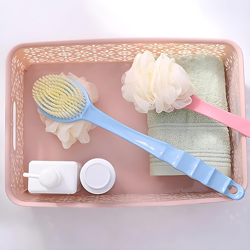 ARUP 2 in 1 loofah with Handle Back Scrubber Bath Brush with Soft Comfortable Bristles and Loofah with Long Handle - Double Sided Bath Brush Scrubber (Multi Colors) - Image 5