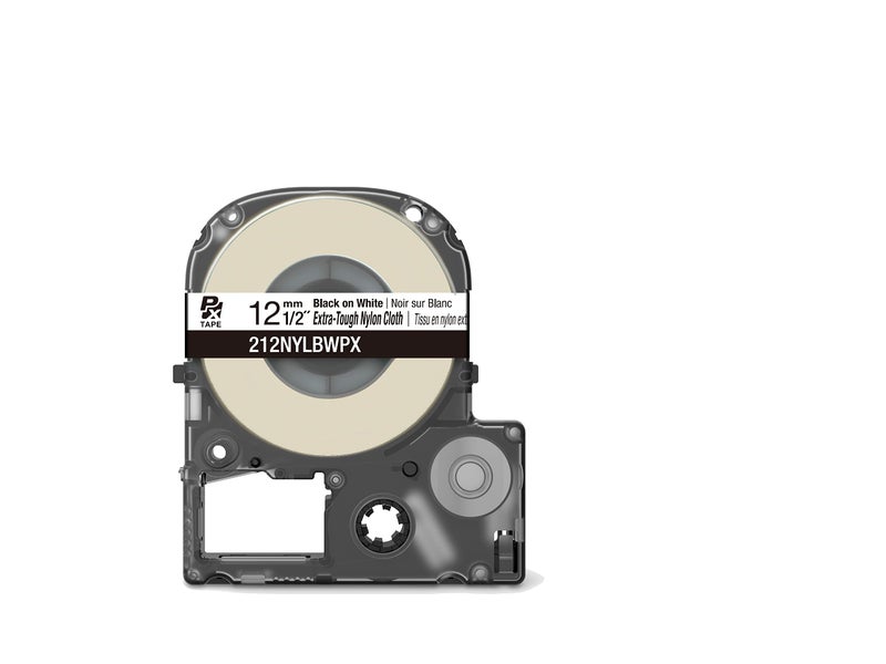 LABELWORKS Epson LABELWORKS 212NYLBWPX Genuine Nylon Tape Cartridge - Black on White Industrial Label Maker Tape - 1/2" (12MM) Wide, 19' - Image 3