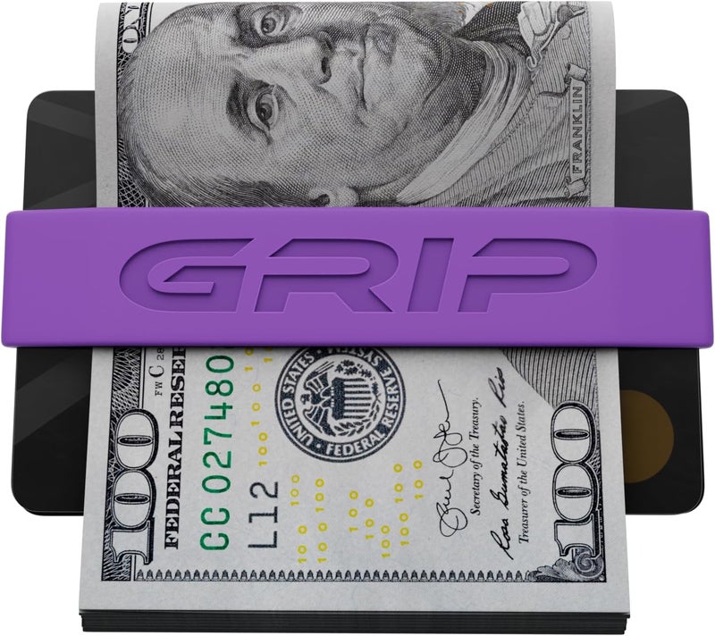 Grip Money Bands (Pack of 3) - PURPLE - Premium Silicone Band for Cash & Cards - Slim & Durable Design - Image 4