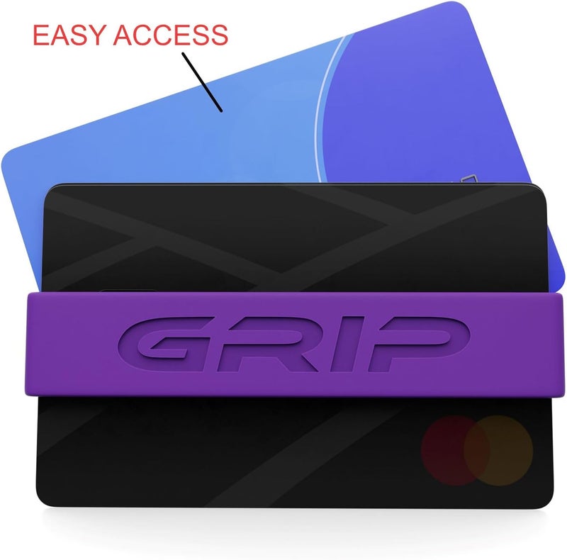 Grip Money Bands (Pack of 3) - PURPLE - Premium Silicone Band for Cash & Cards - Slim & Durable Design - Image 5