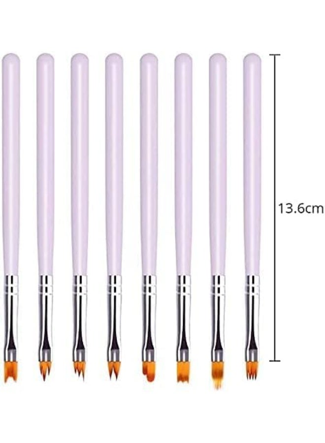 ChicAbode 13 Pcs Set Nail Brushes, Nail Art Brush Pens, Gradient Acrylic Brush Set, Double Ended Sponge Nail Art Pens, UV Gel Flower Drawing Pen, Nail Art Polishing Pen Tool - Image 2