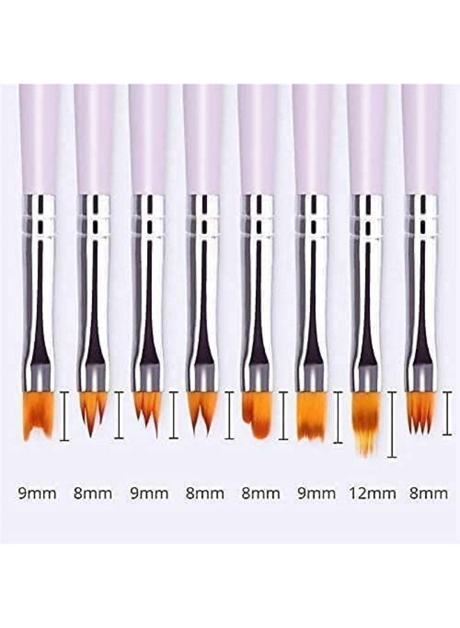 ChicAbode 13 Pcs Set Nail Brushes, Nail Art Brush Pens, Gradient Acrylic Brush Set, Double Ended Sponge Nail Art Pens, UV Gel Flower Drawing Pen, Nail Art Polishing Pen Tool - Image 3