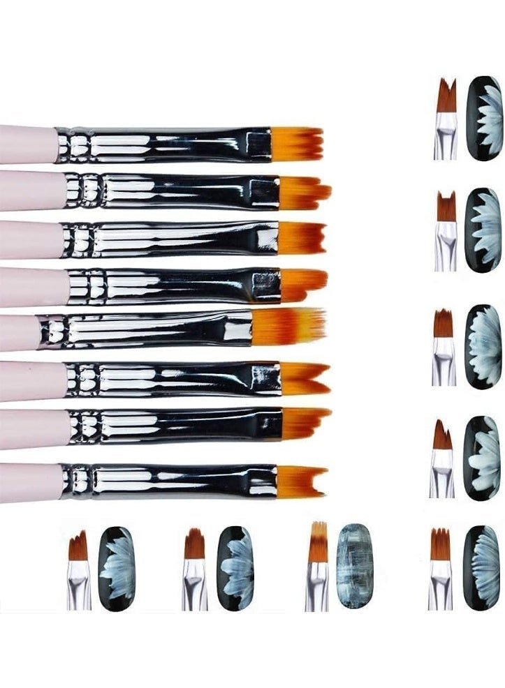 ChicAbode 13 Pcs Set Nail Brushes, Nail Art Brush Pens, Gradient Acrylic Brush Set, Double Ended Sponge Nail Art Pens, UV Gel Flower Drawing Pen, Nail Art Polishing Pen Tool - Image 5