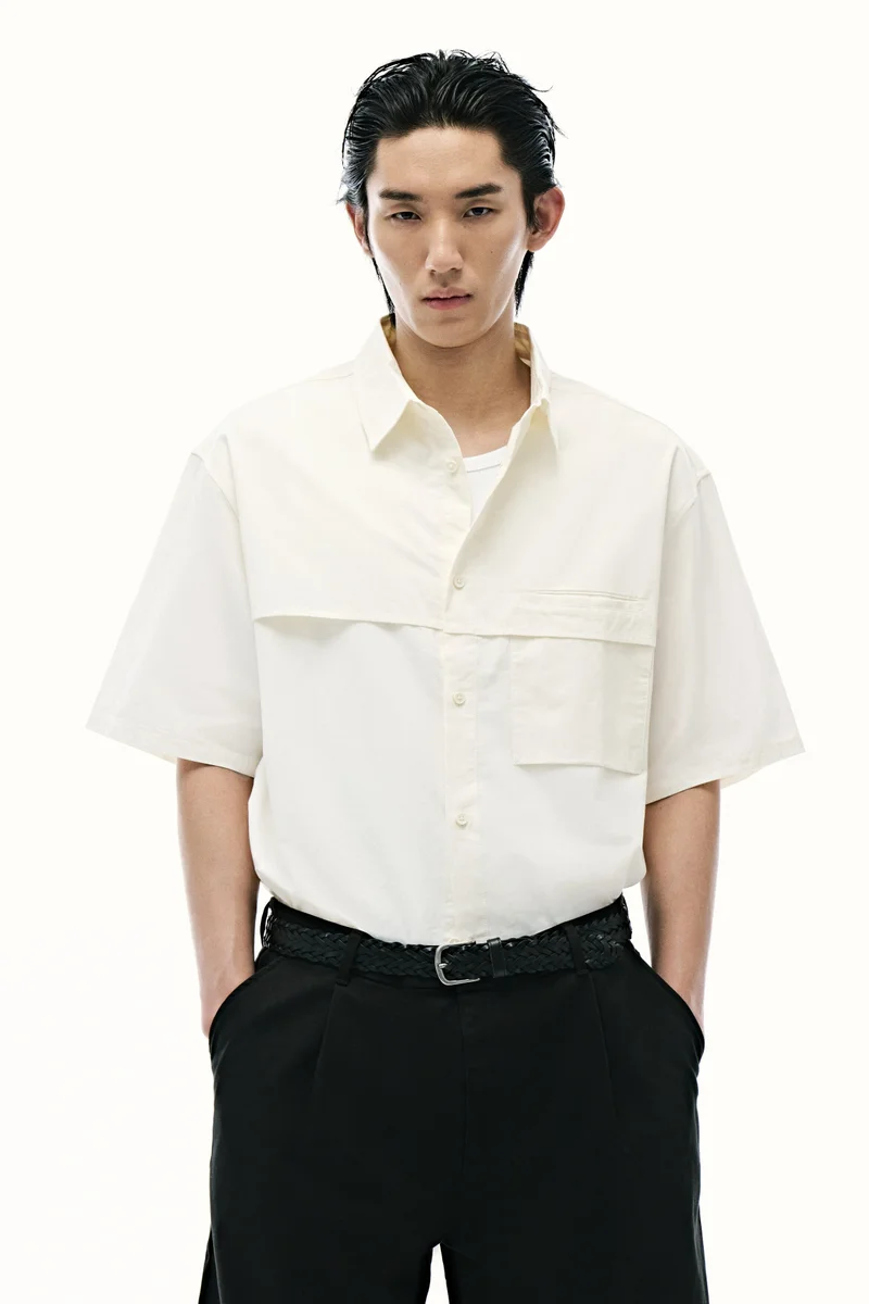 Loose Fit Short-sleeved cotton shirt