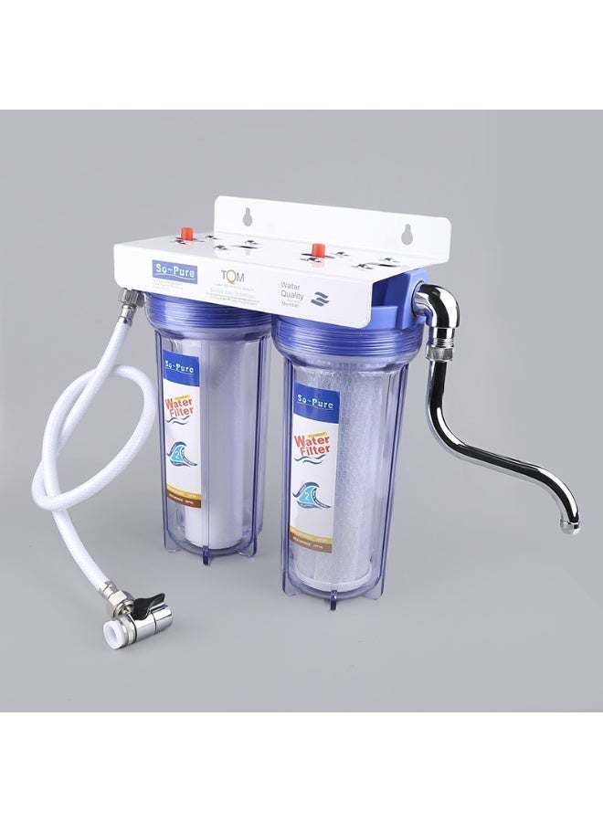 So-Pure 2 Stage Water Purification System with Dedicated Chrome Tap, Hose & Fittings – Sediment + Carbon Block Filter, Wall Mount/Counter Top, for Drinking, Cooking, Coffee & Tea – Home & Office - Image 3