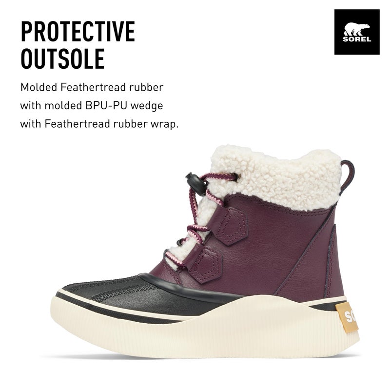 SOREL Children's Out N About lV Chillz Waterproof Boot - Epic Plum, Black - 5 - Image 3