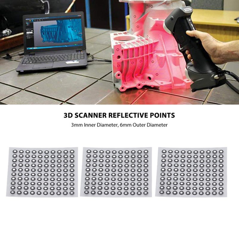 Hapivida 6.0mm 3D Scanning Reflective Points Markers 3 Sheets Diffuse Tracking Dots - Image 3