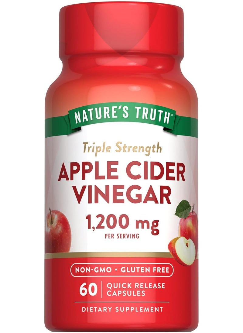 Nature's Truth Apple Cider Vinegar, 1200 mg - 60 Quick Release Capsules  - Image 1