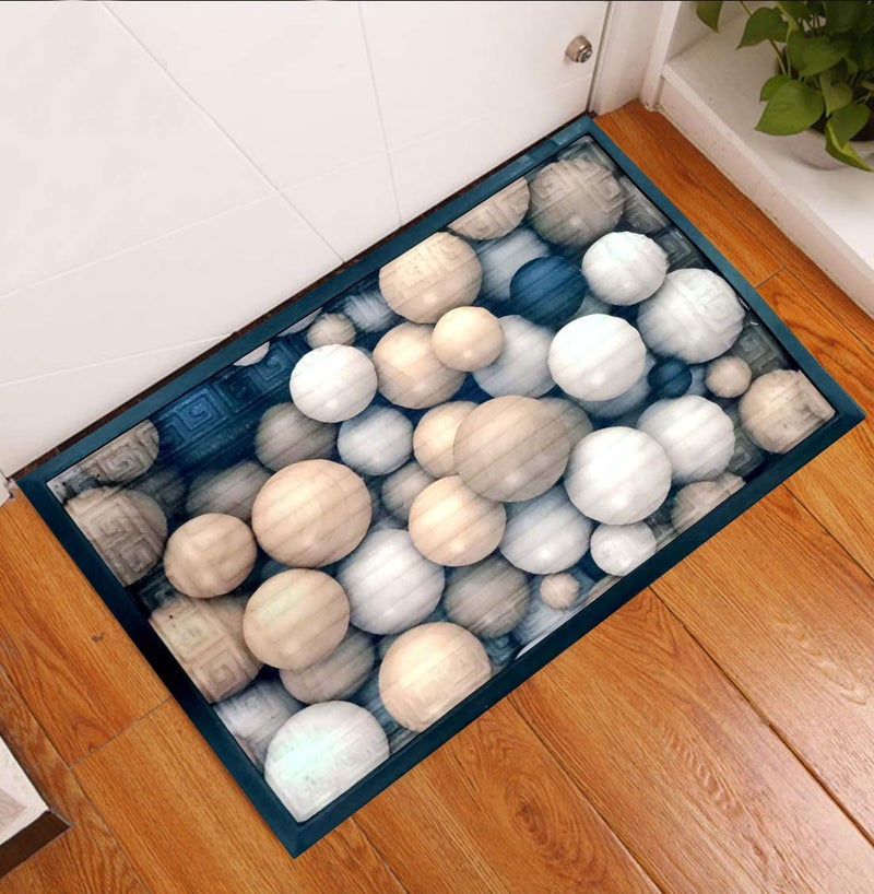 Status Contract Status 3D Printed Digital Floor Door Mats in Home Decor Rubber Border Doormat with Anti Skid Backing Washable Dirt Trapper (58 x 38 cm) (Multi #15) - Image 5
