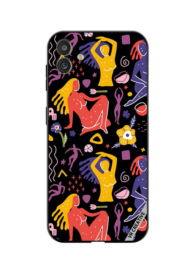 Protective Case Cover For Samsung Galaxy F14 Of Flat Matisse Style Design Multicolour
