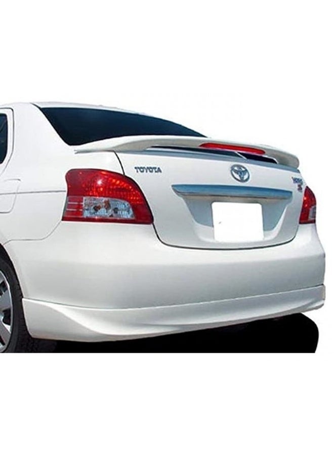 Rear Trunk Spoiler for Toyota Yaris 2007–2013 White Color Compatible Body Design - Image 1