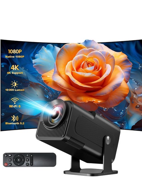 HY320 Mini Projector: 4K Native Resolution, Android TV 11.0, 10000 Lumens, and Bluetooth Connectivity
