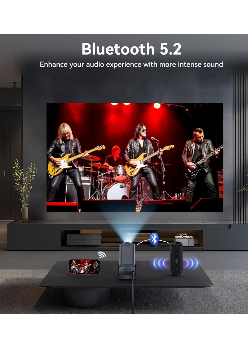 ELTRAZONE - HY320 Mini Projector: 4K Native Resolution, Android TV 11.0, 10000 Lumens, and Bluetooth Connectivity - Image 1
