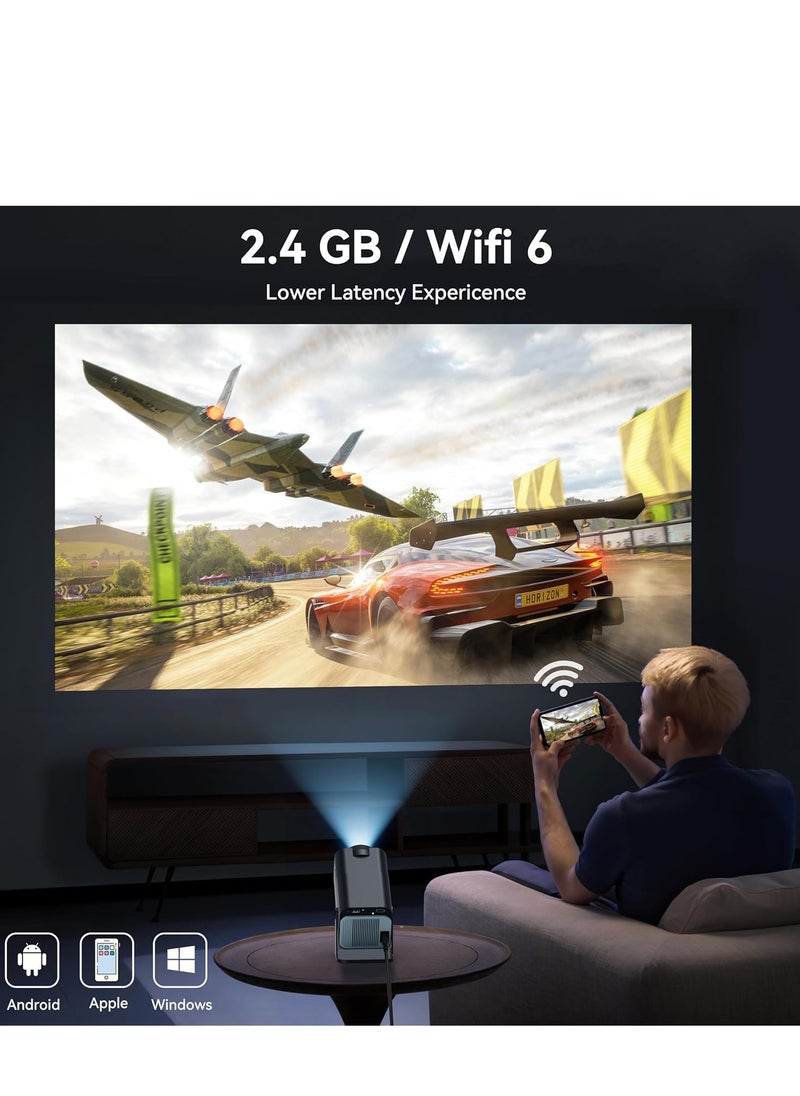 ELTRAZONE - HY320 Mini Projector: 4K Native Resolution, Android TV 11.0, 10000 Lumens, and Bluetooth Connectivity - Image 1