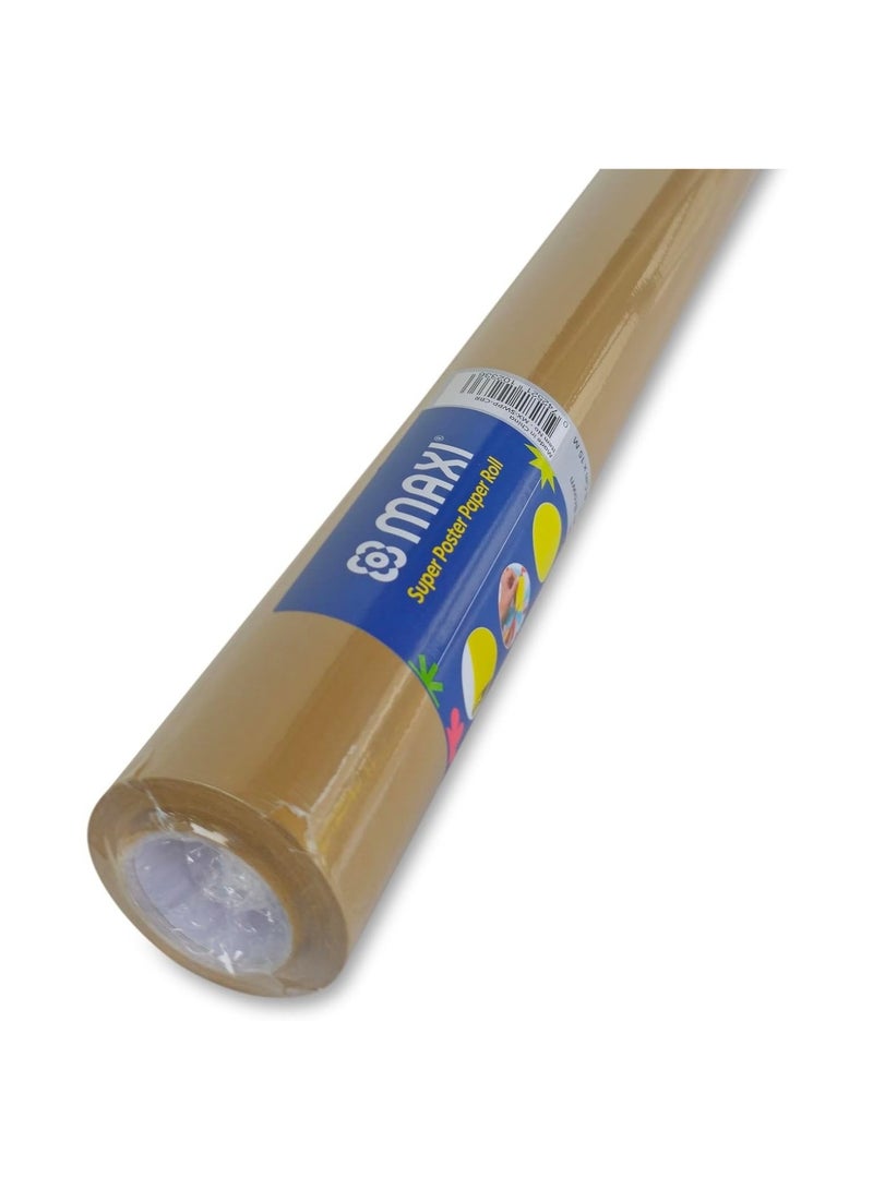Maxi 1-Piece Super Wide Poster Paper Roll For School Notice Boards 121.8cmx15 Meter Size Craft Brown - Image 3