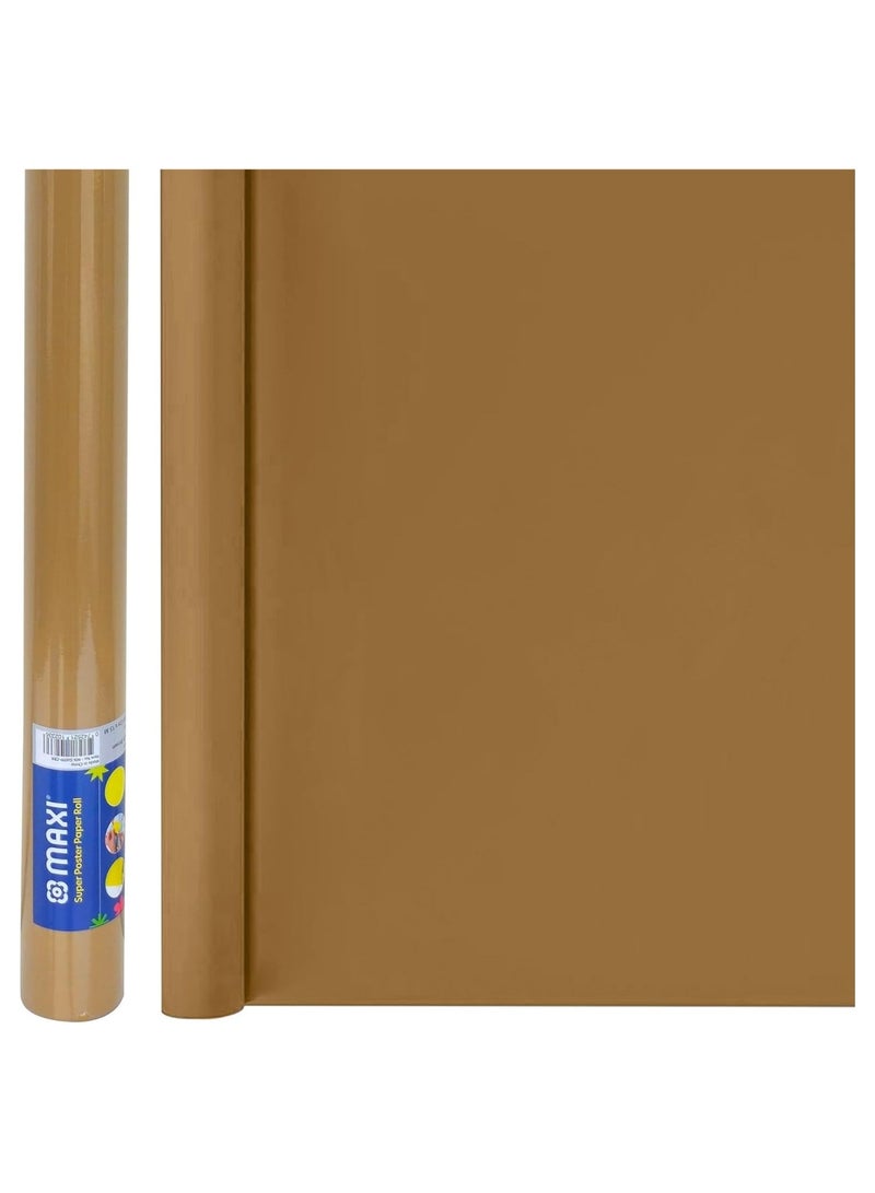 Maxi 1-Piece Super Wide Poster Paper Roll For School Notice Boards 121.8cmx15 Meter Size Craft Brown - Image 1